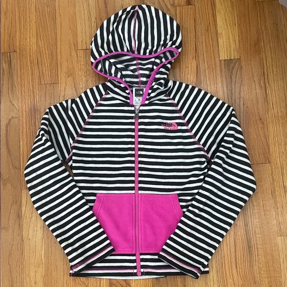 The North Face Striped Full Zip Lightweight Fleece Jacket- S/7/8 - Picture 1 of 5